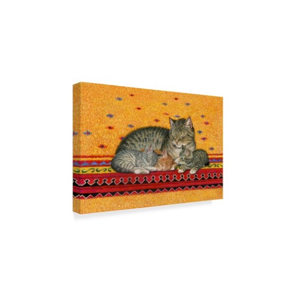 Janet Pidoux 'Mother And Kittens' Canvas Art,30x47